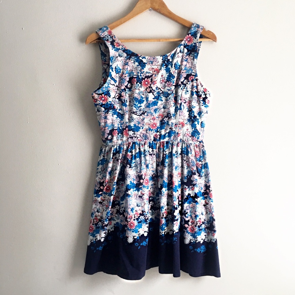 Lauren Conrad blue  floral dress